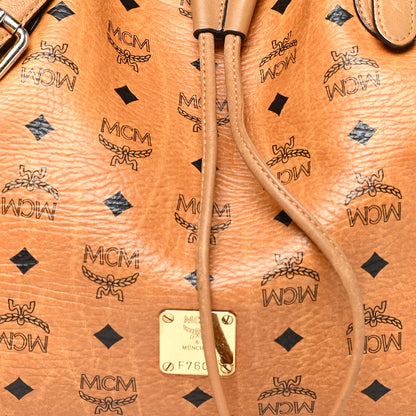 MCM Visetos Medium Drawstring Shopper Cognac 6 of 12