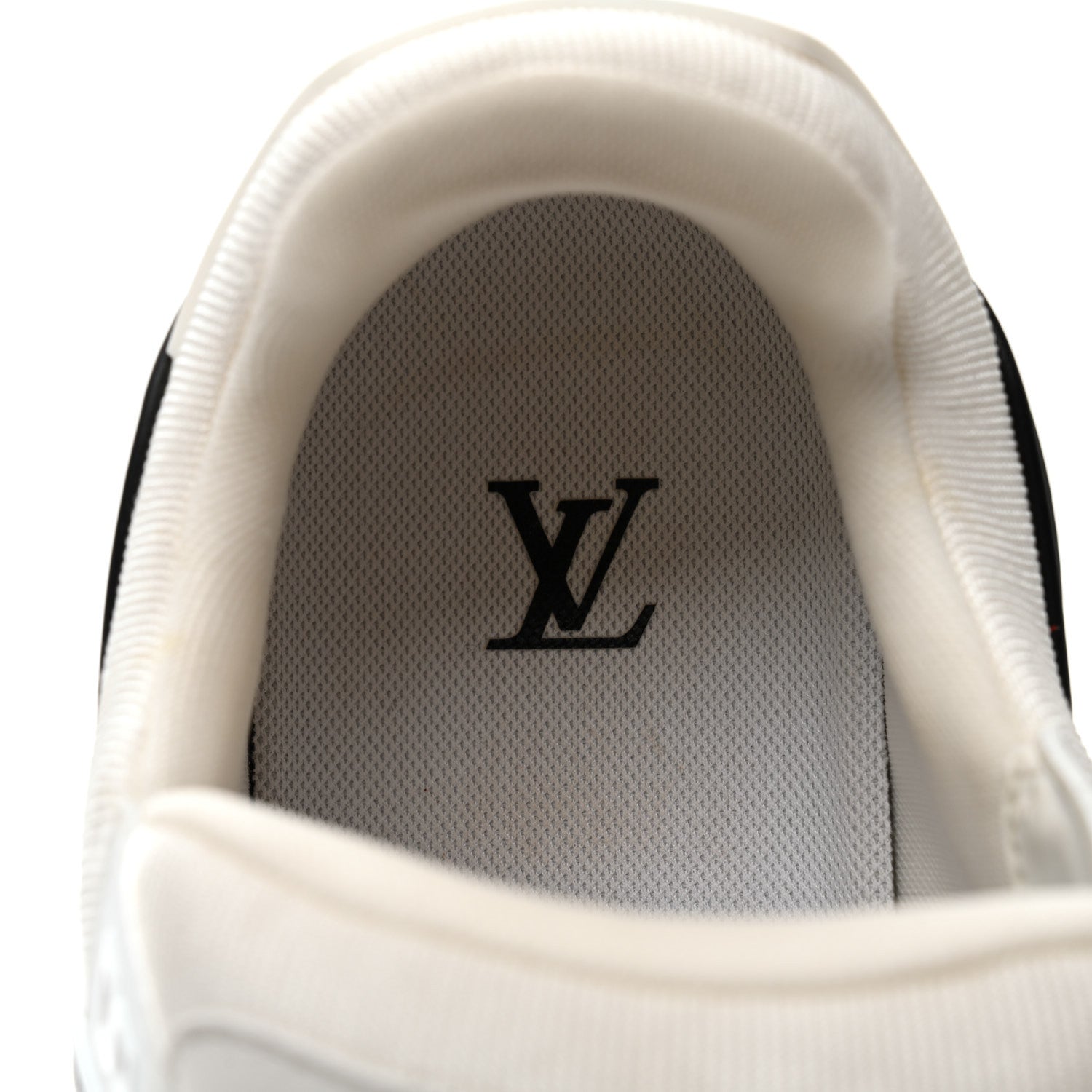 Louis Vuitton Calfskin Patent Mens LV Trainer Sneakers 9 White Black 7 of 9