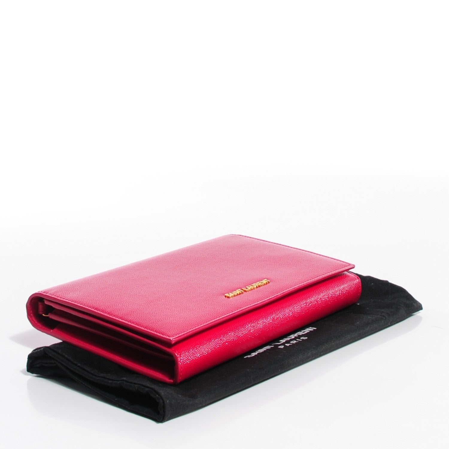 Saint Laurent Grain De Poudre Classic Letters Chain Wallet Fuchsia 3 of 7