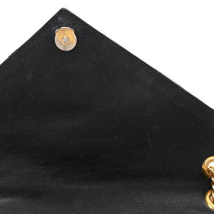 Saint Laurent Grain De Poudre Textured Mixed Matelasse Large Triquilt Monogram Satchel Black 18 of 35