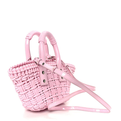 Balenciaga Faux Calfskin Braided Varnished XXS Bistro Basket Candy Pink 3 of 10