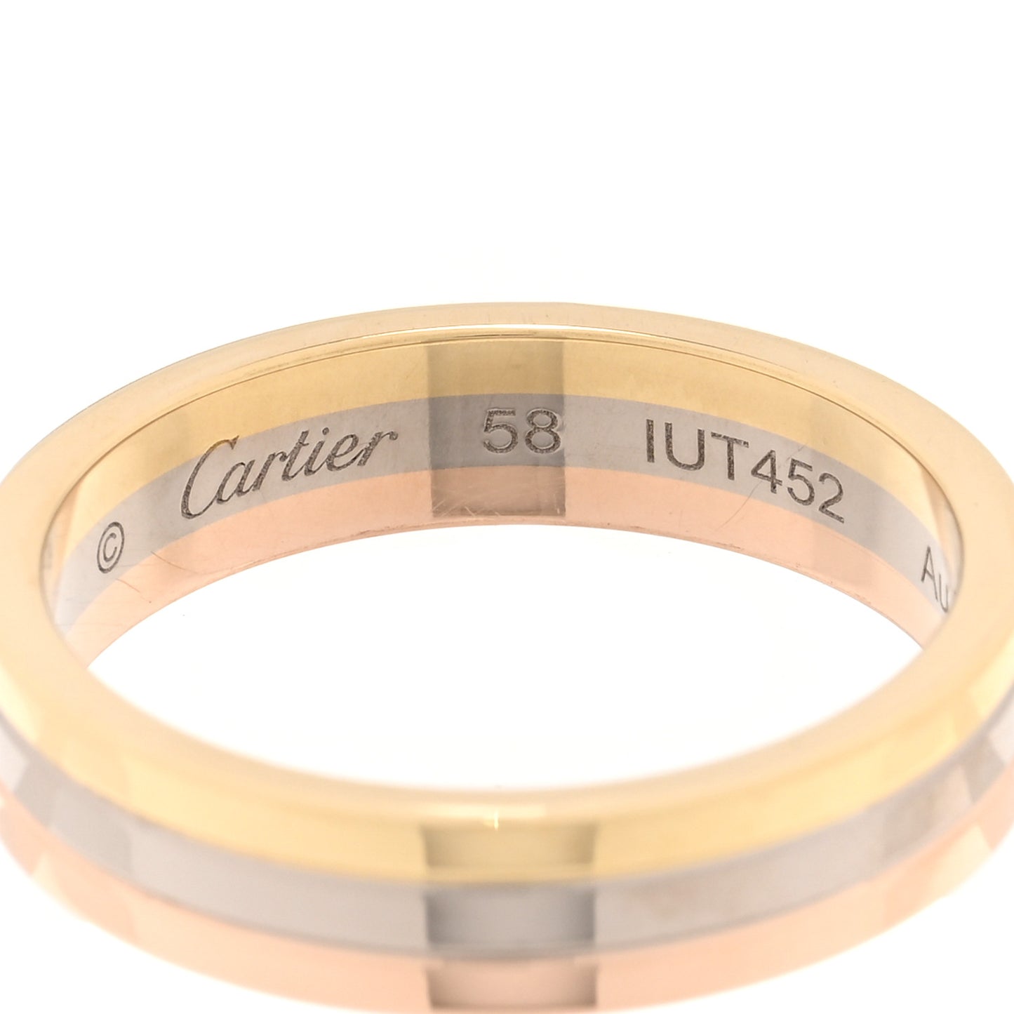 18K Pink White Yellow Gold 4.8mm Vendome Louis Cartier Wedding Band Ring 58 8.25