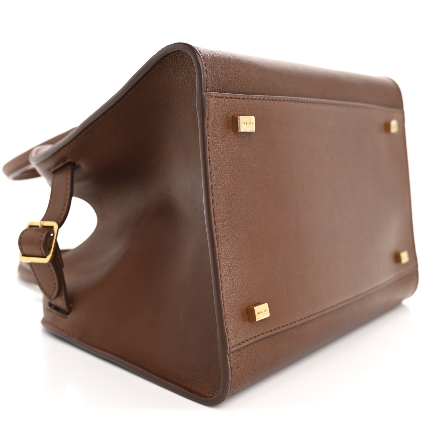 The Row Polished Saddle Calfskin Soft Margaux 10 Bag New Burgundy 8 of 10