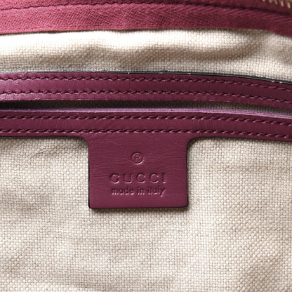 Gucci GG Supreme Monogram Selleria Calfskin Medium Carry On Duffle Bag Beige Ebony Peonia Flower 5 of 10