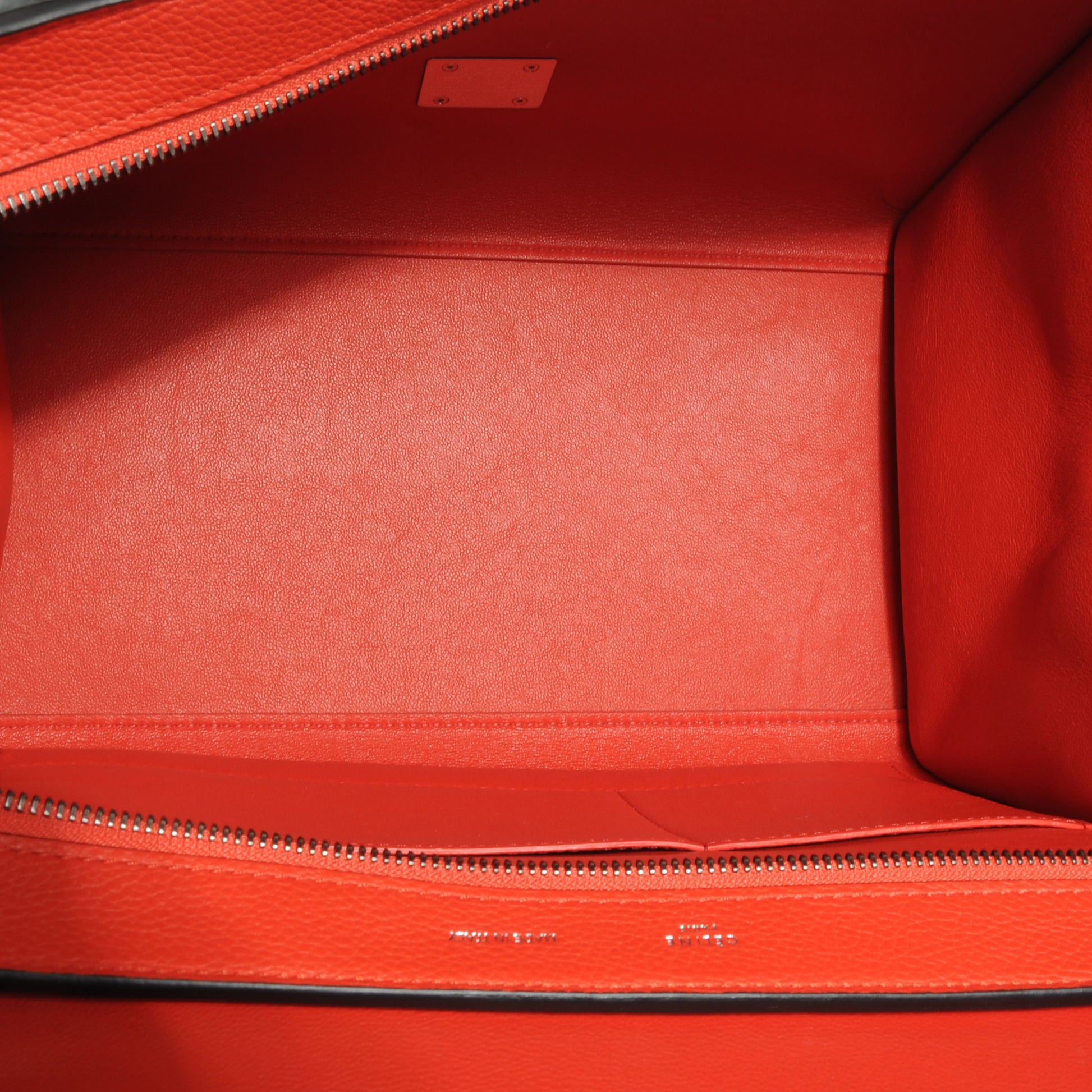 Celine Drummed Leather Suede Trapeze Small Luggage Vermillion 5 of 8