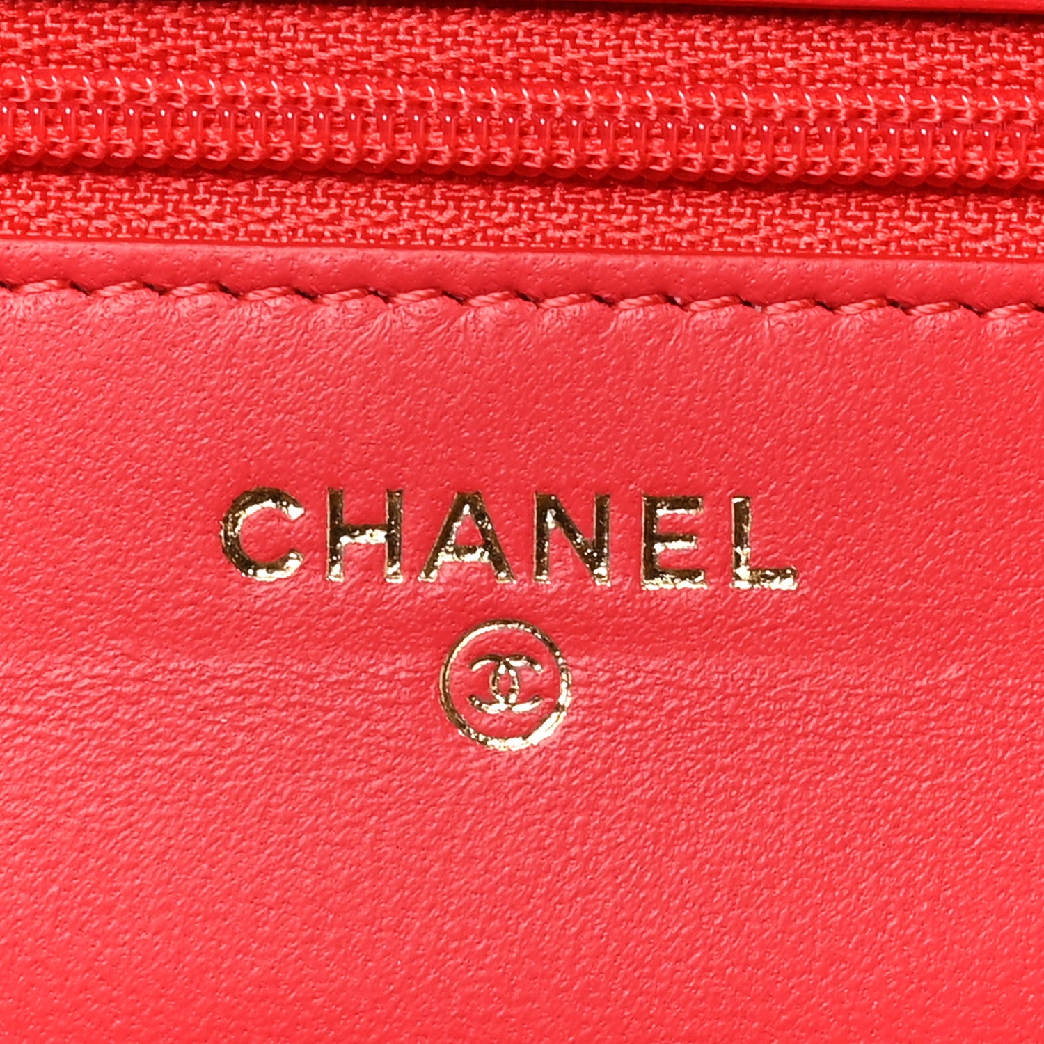 Chanel Lambskin Quilted CC Pearl Crush Wallet On Chain WOC  Red 6 of 12