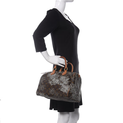 Louis Vuitton Monogram Dentelle Speedy 30 Silver 2 of 10