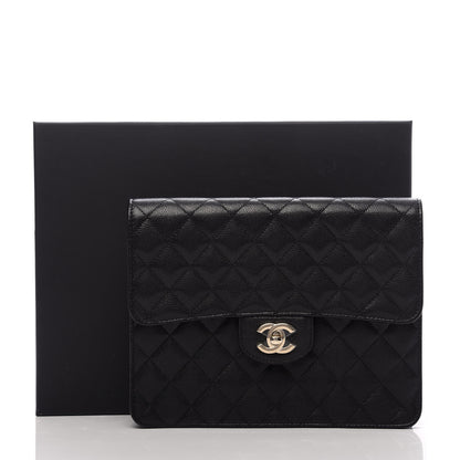 Chanel Caviar Quilted Square Flap Clutch Black 10 of 10