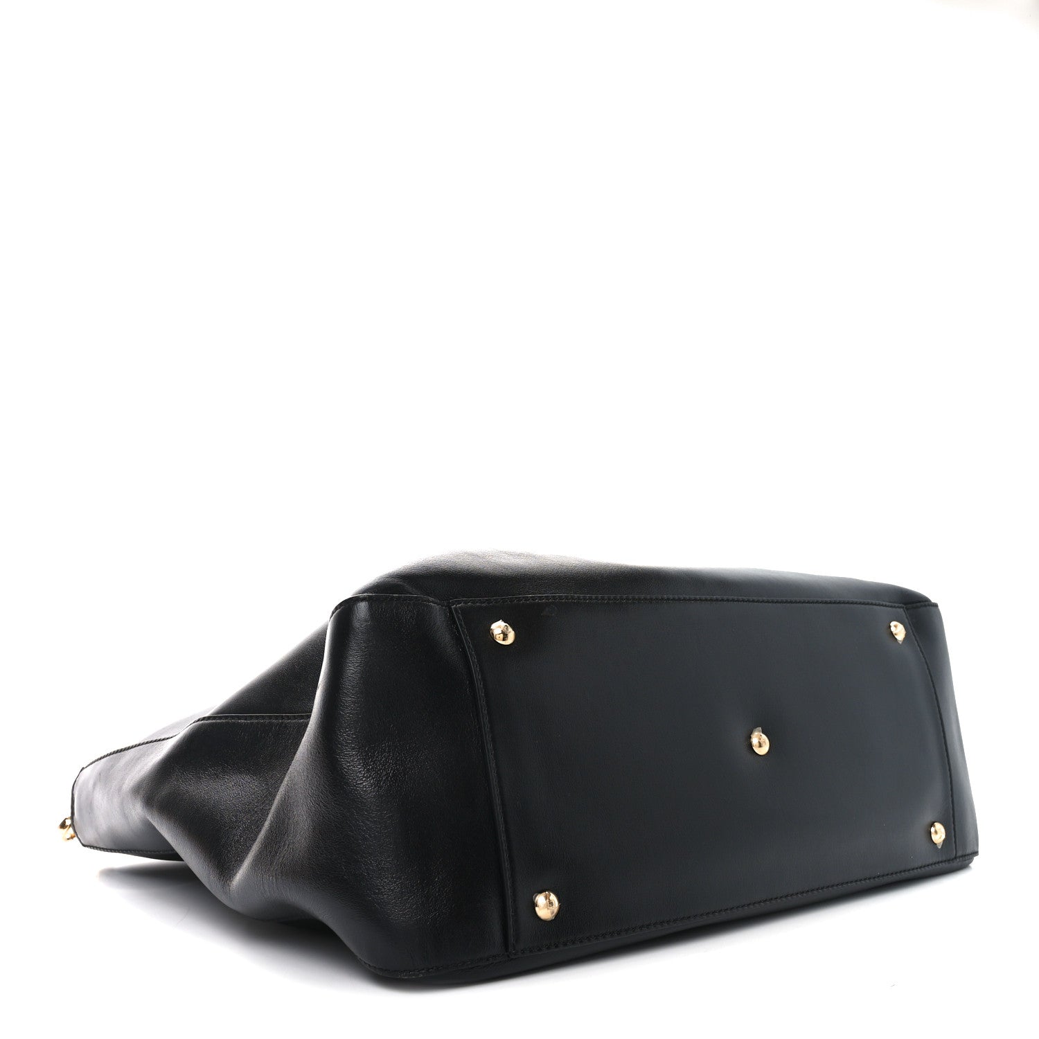 Fendi Vitello Glacier Large FF Tote Black 4 of 10