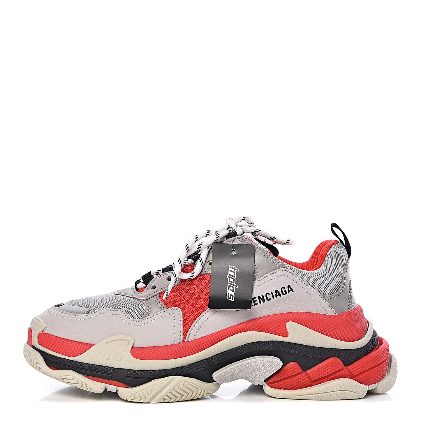 Fabric Mesh Womens Triple S Sneakers 39 Red Grey White