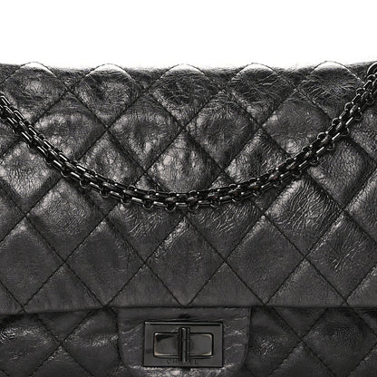 Chanel Metallic Aged Calfskin Quilted 2.55 Reissue 227 Flap So Black 8 of 10