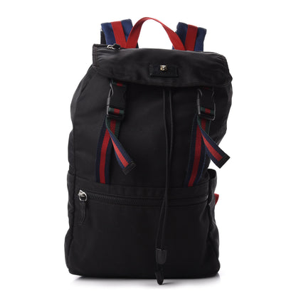 Gucci Techno Canvas Web Double Buckle Backpack Black 1 of 8