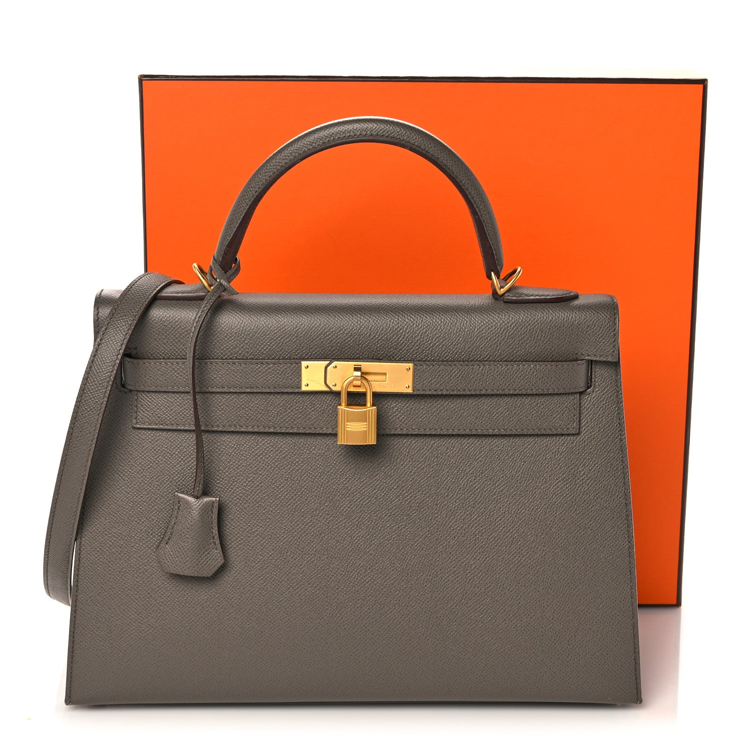 Hermes Epsom Horseshoe Kelly Sellier 32 Etain 38 of 38
