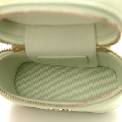 Chanel Caviar Quilted Small Handle With Care Vanity Case With Chain Light Green 5 of 11