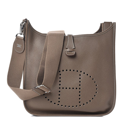Hermes Taurillon Clemence Evelyne III PM Etoupe 1 of 11