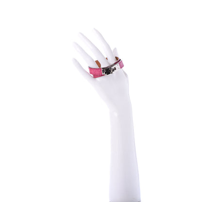 Hermes Shiny Alligator Kelly Double Tour Bracelet S Rose Scheherazade 2 of 6