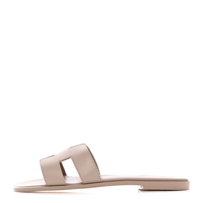 Hermes Box Calfskin Oran Sandals 39 Beige Mastic 1 of 8