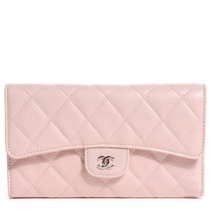 Chanel Caviar Quilted Long Flap Wallet Light Pink 1 of 8