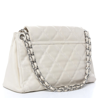 Chanel Calfskin Double Stitch Large Hamptons Flap Bag White 3 of 20