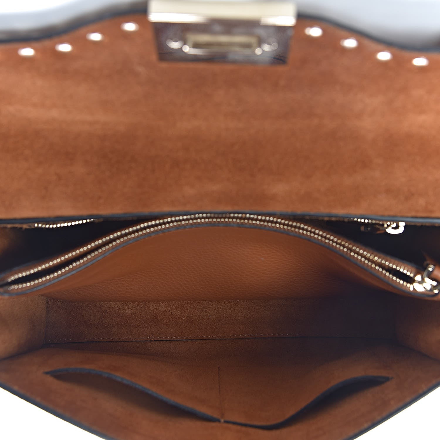 Valentino Garavani Pebbled Calfskin Small Rockstud Single Handle Flap Bag Light Cuir 5 of 10