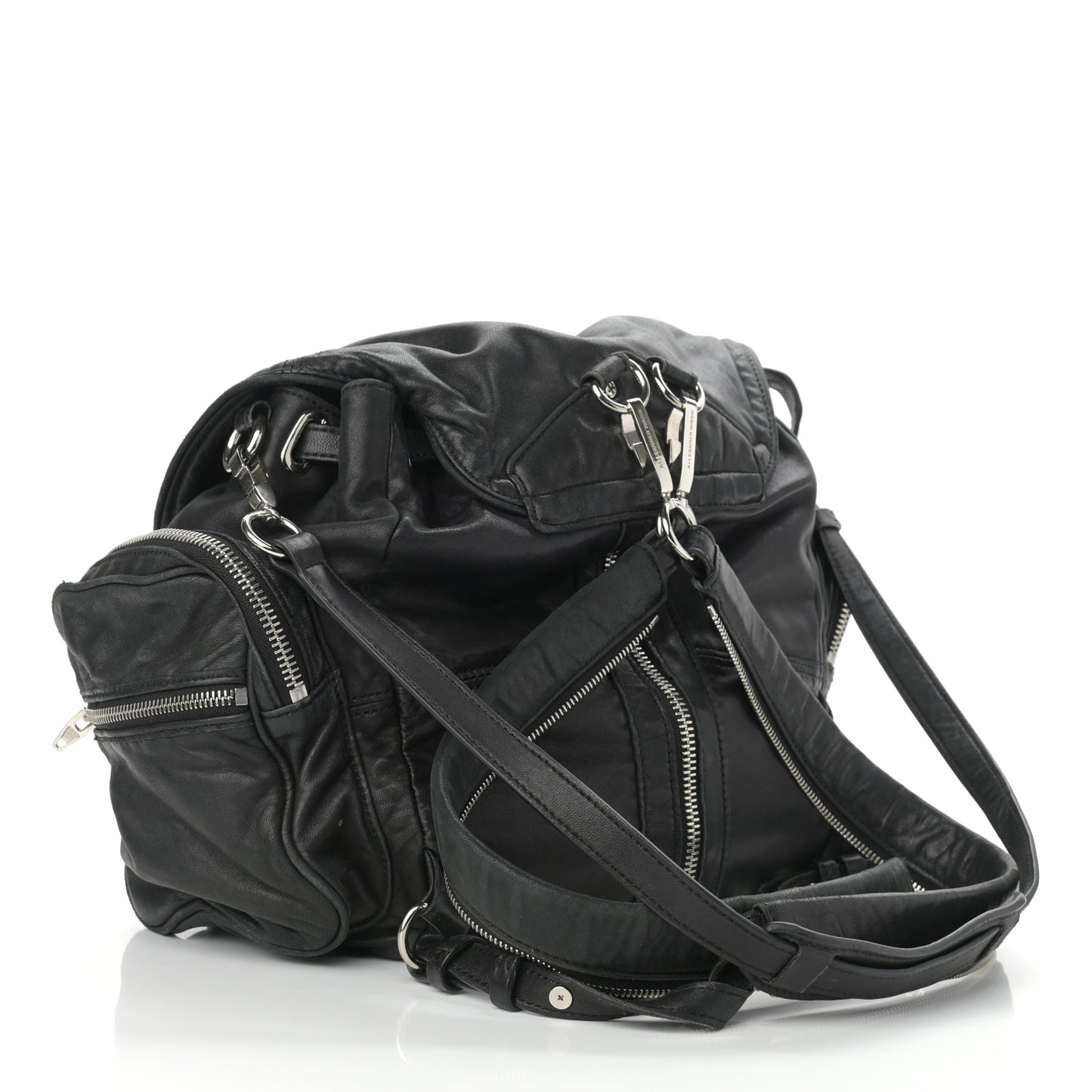 Lambskin Marti Backpack Bag Washed Black Rhodium Hardware