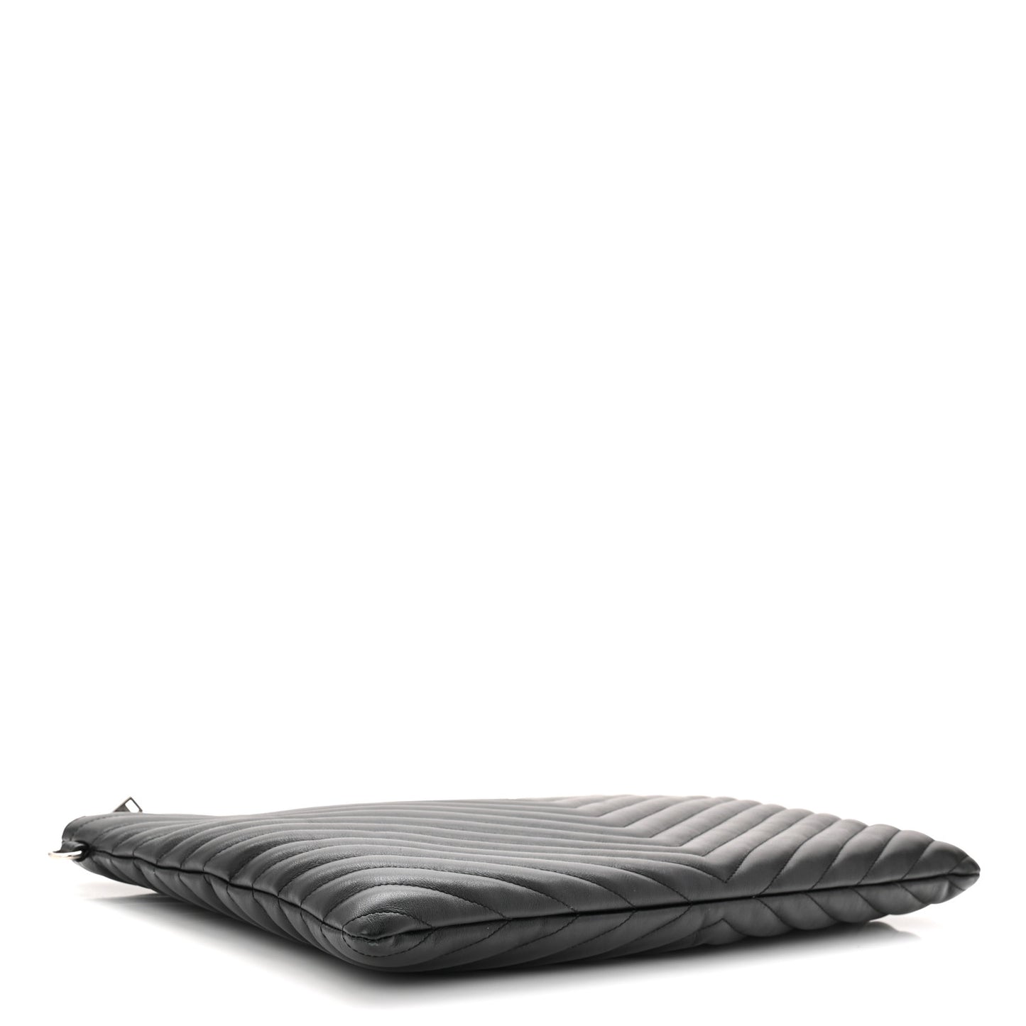 Calfskin Matelasse Chevron Monogram Document Holder Black
