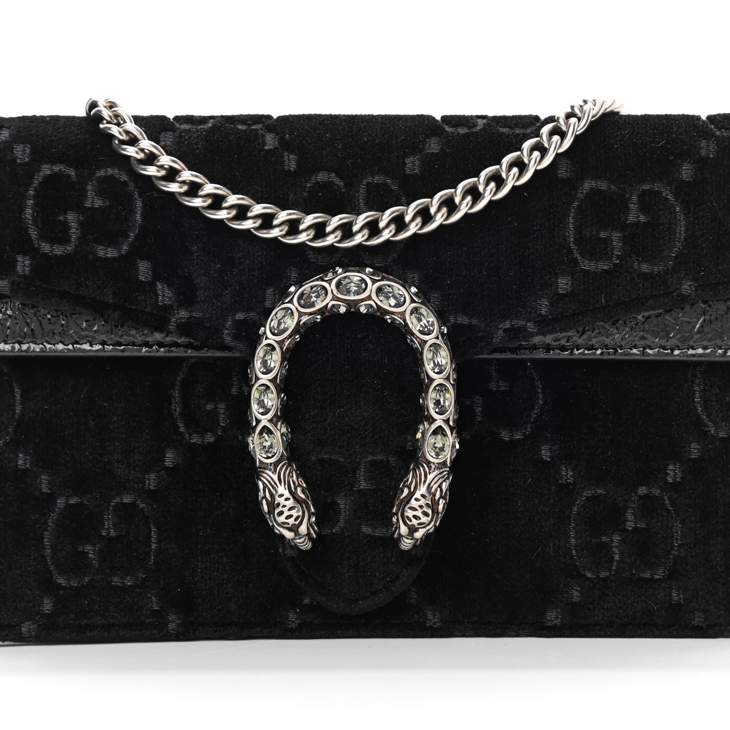 Gucci Velvet GG Monogram Super Mini Dionysus Shoulder Bag Black 7 of 10