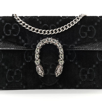Gucci Velvet GG Monogram Super Mini Dionysus Shoulder Bag Black 7 of 10