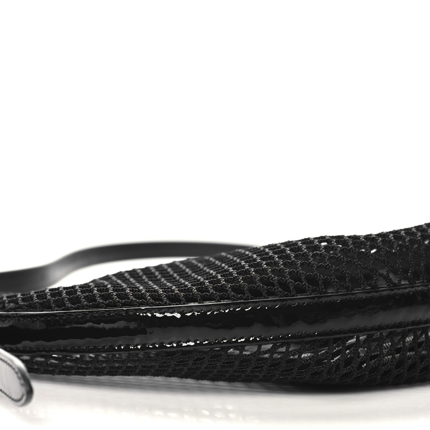 Net Patent Calfskin One Piece Demi Lune Black