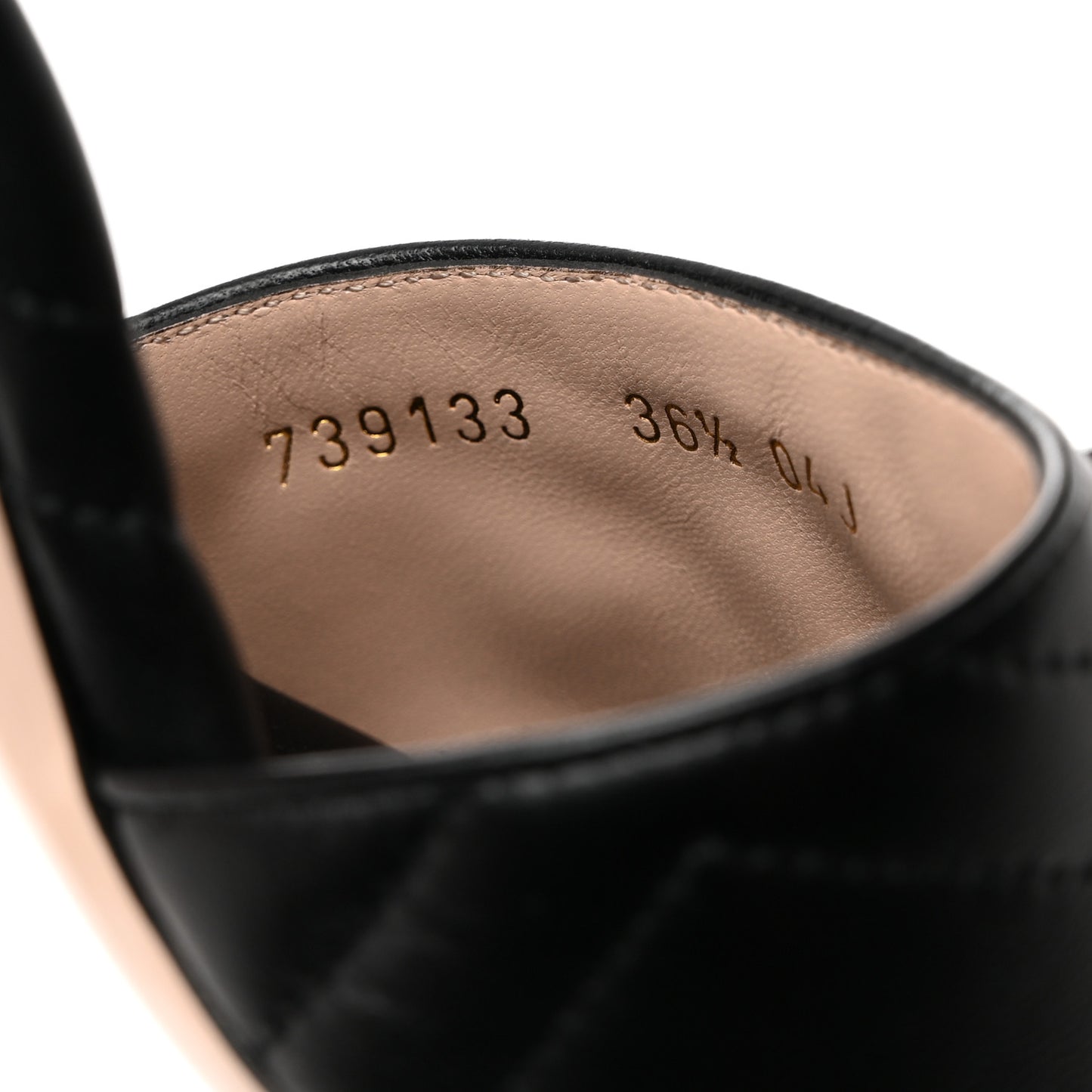 Nappa Matelasse Monochrome GG Marmont 75mm Slide Sandals 36.5 Black