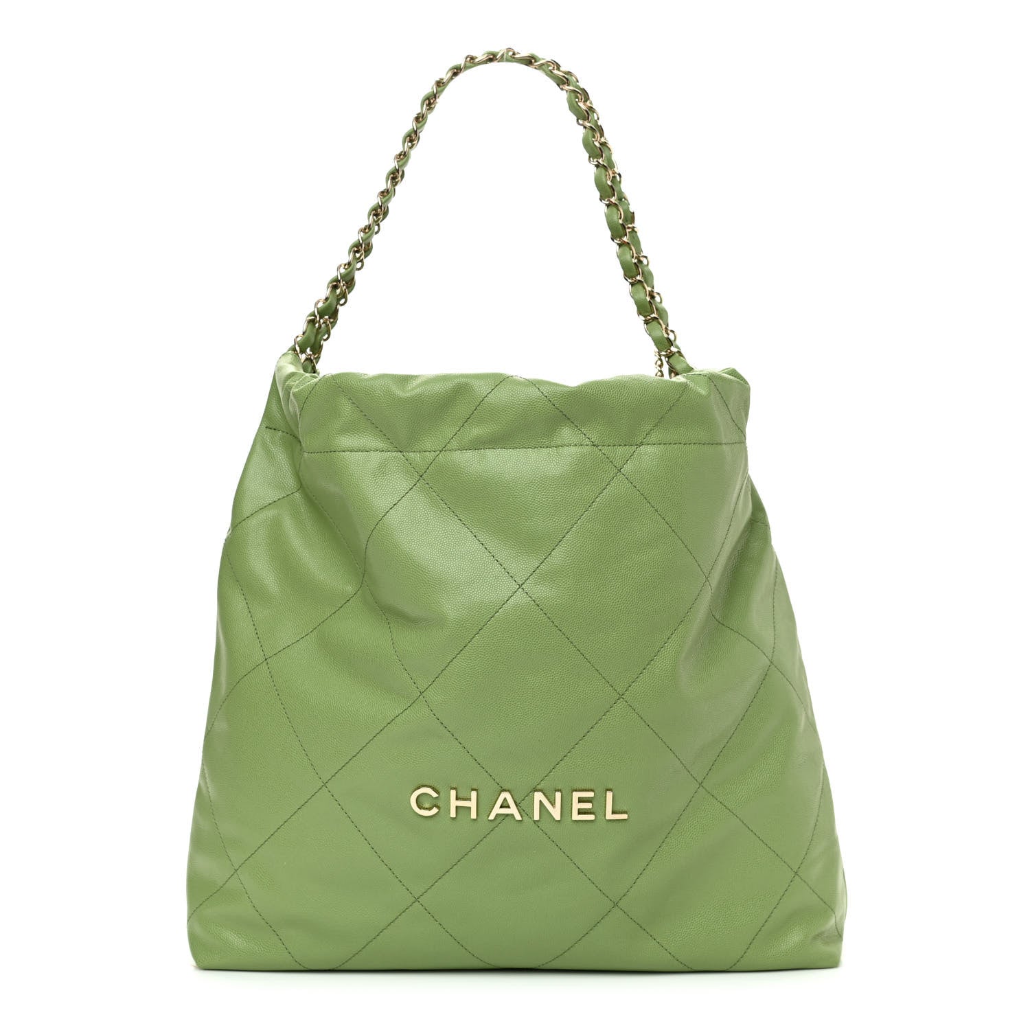 Chanel Shiny Caviar Quilted Chanel 22 Green 3 of 10