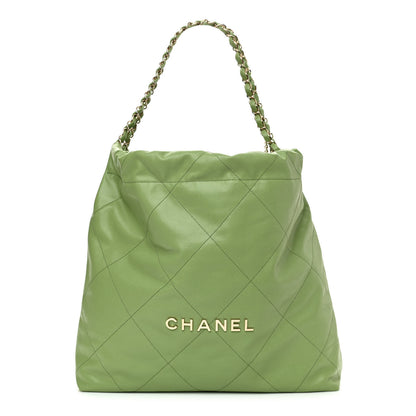 Chanel Shiny Caviar Quilted Chanel 22 Green 3 of 10