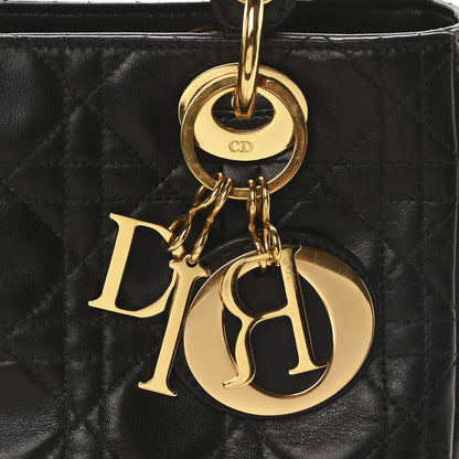 Christian Dior Lambskin Cannage Medium Lady Dior Black 8 of 10