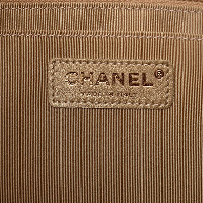 Chanel Metallic Calfskin Quilted Small XXL Travel Flap Bag Gold 8 of 10