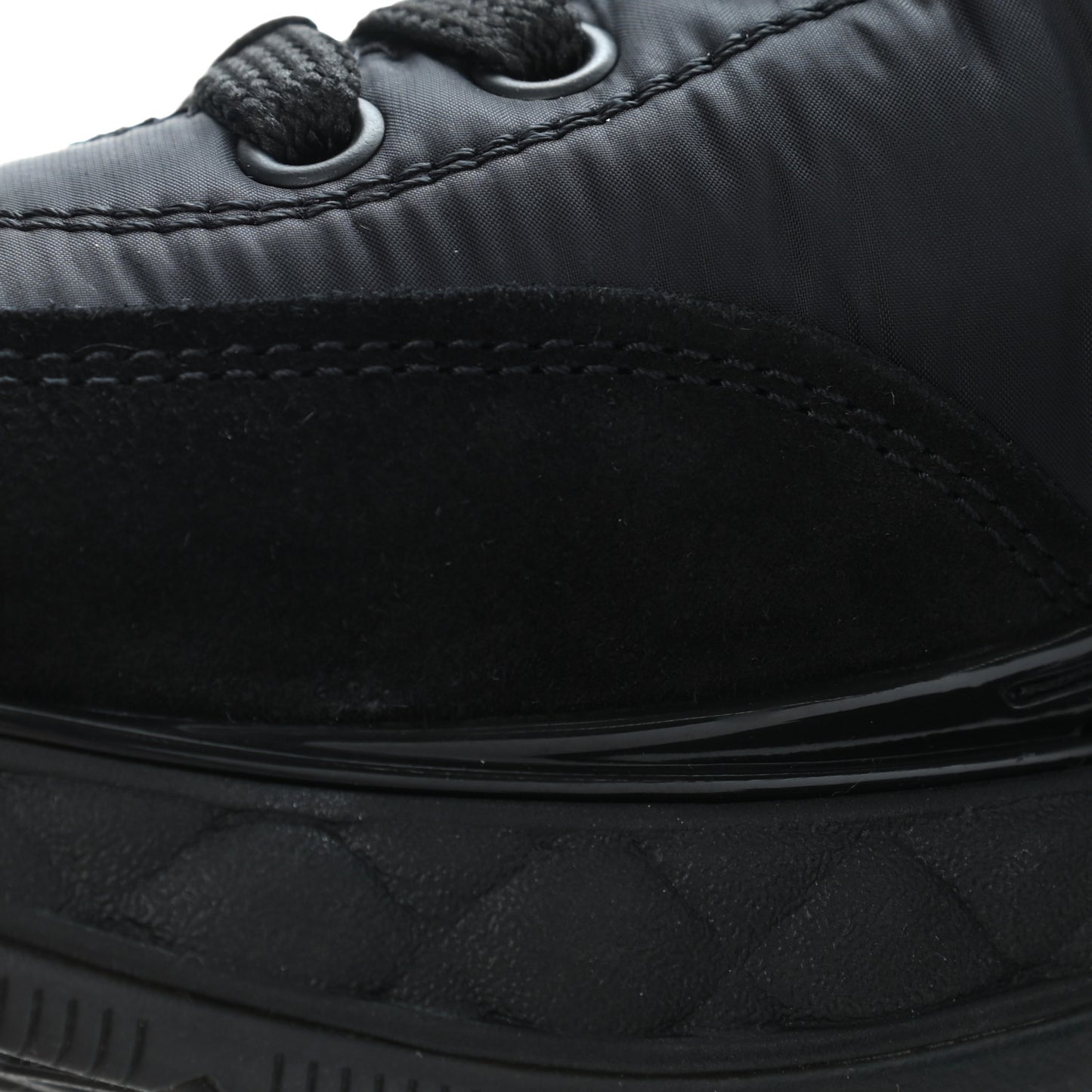 Nylon Suede Calfskin CC Sneakers 35 Black