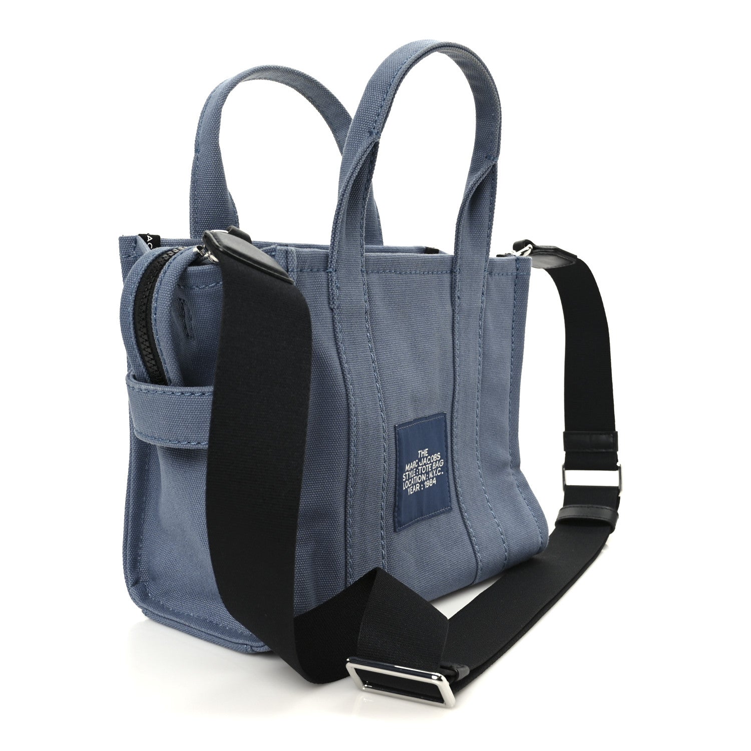 Marc Jacobs Cotton Canvas Small The Traveler Tote Bag Blue 3 of 10