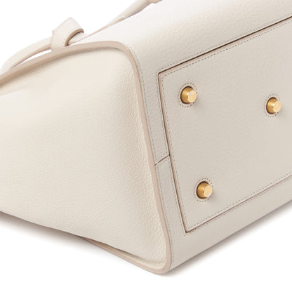 Celine Crisped Calfskin Tie Knot Small Tote Chalk 6 of 8