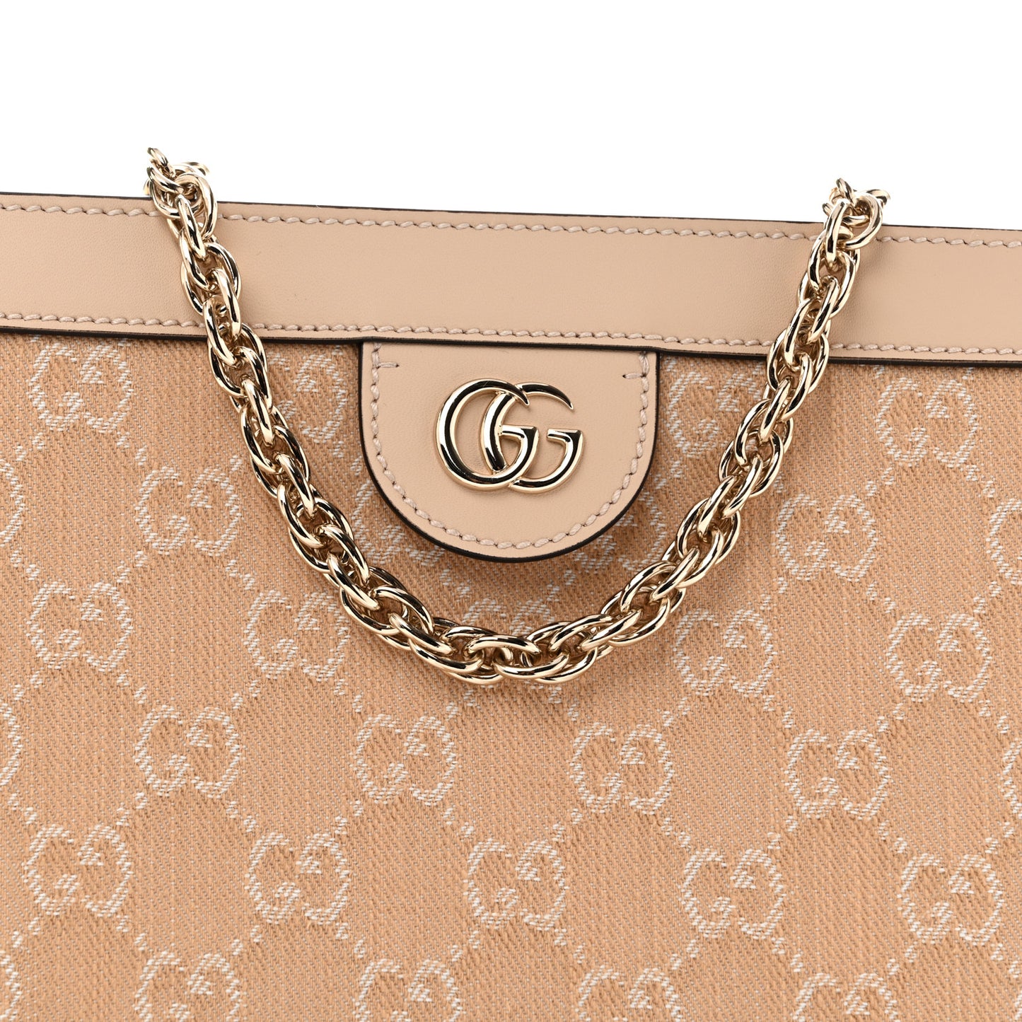 Summer Denim Calfskin GG Monogram Small Ophidia Chain Shoulder Bag Souffle Rose