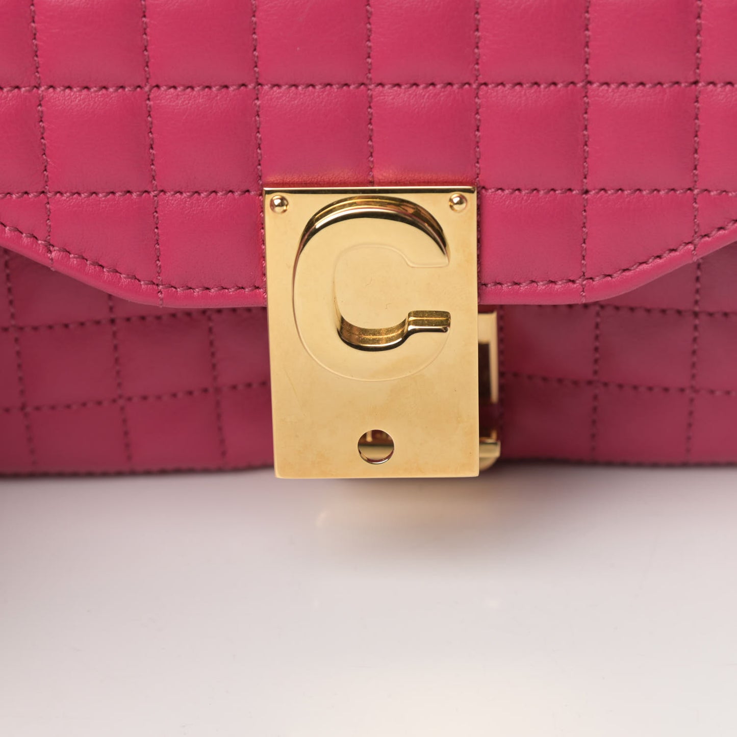 Calfskin Quilted Small C Bag Pink