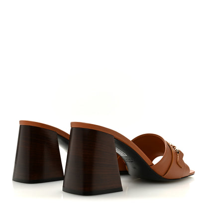 Gucci Calfskin Signoria 75mm Slide Sandals 39 Harness Brown 5 of 10