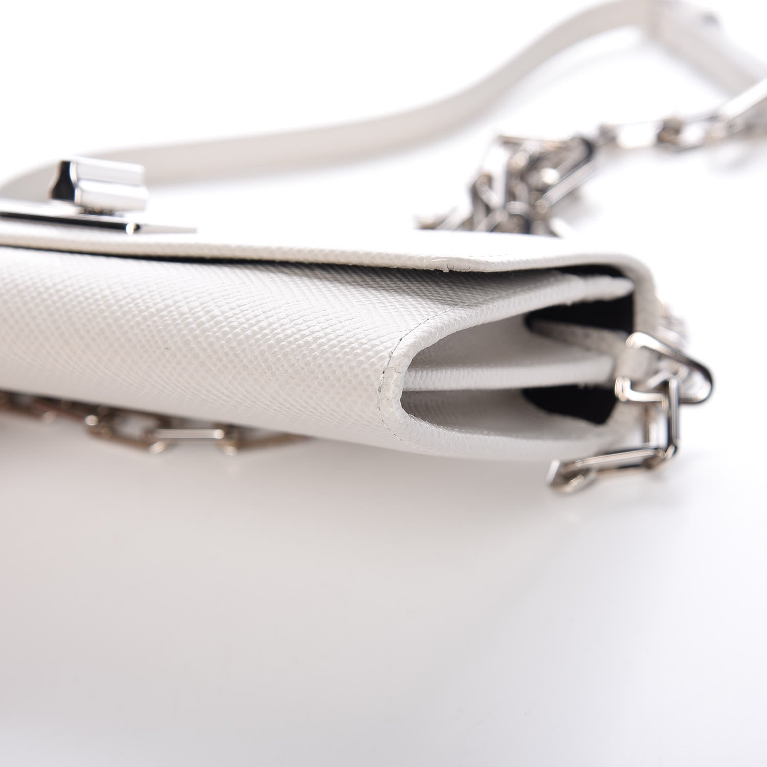 Prada Saffiano Cuir Wallet On Chain Talco Black 9 of 10