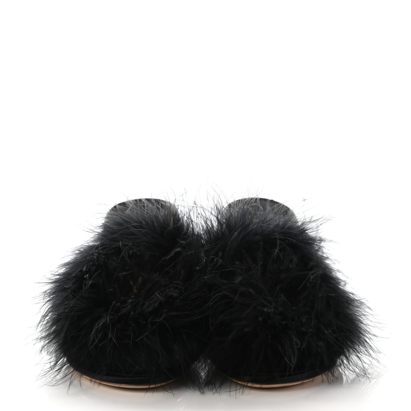 Marabou Crystal LV Marilyn Mule 39 Black