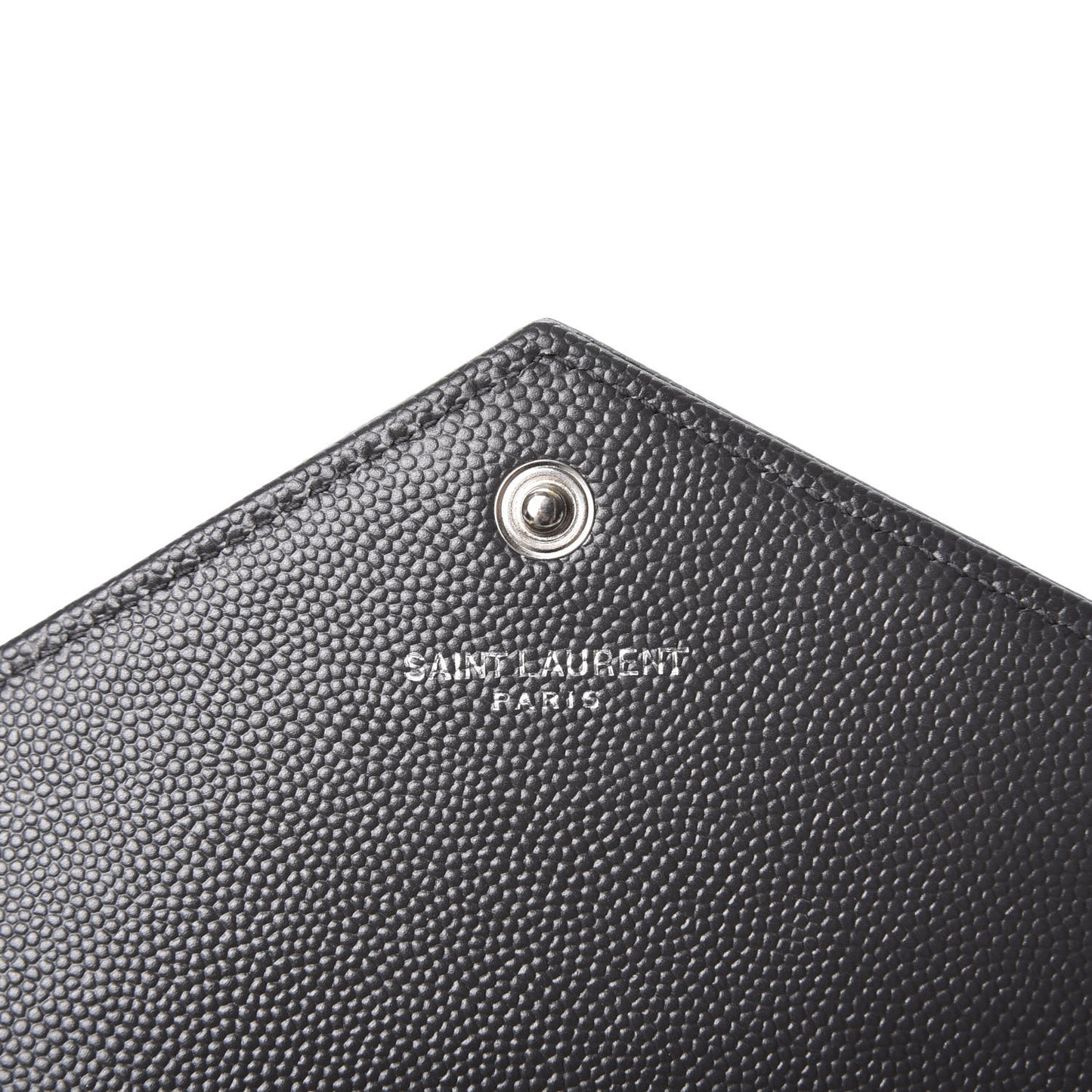 Grain De Poudre Matelasse Chevron Monogram Envelope Chain Wallet Coal