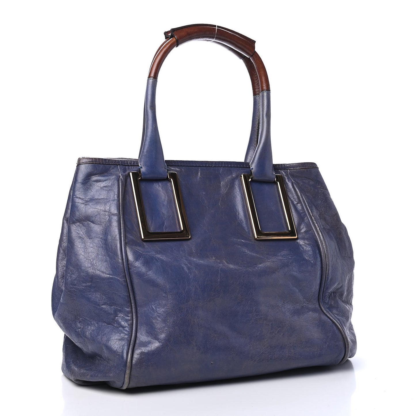 Tumbled Lambskin Medium Ethel Satchel Blue