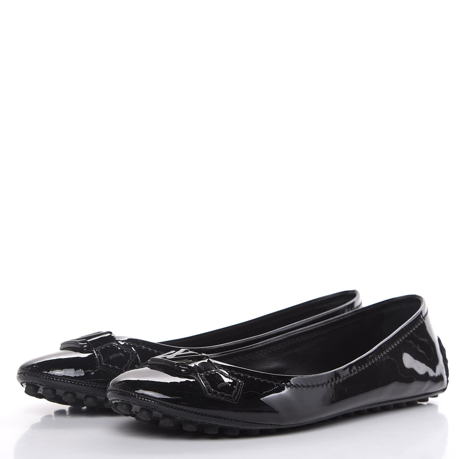 Louis Vuitton Patent Calfskin Oxford Ballerina Flats 38.5 Black 3 of 10