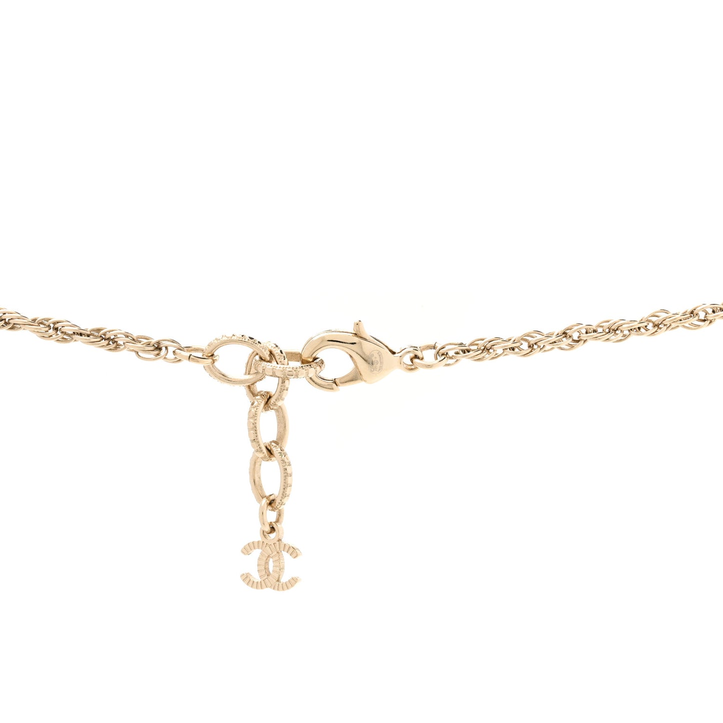 Pearl CC Round Pendant Necklace Gold