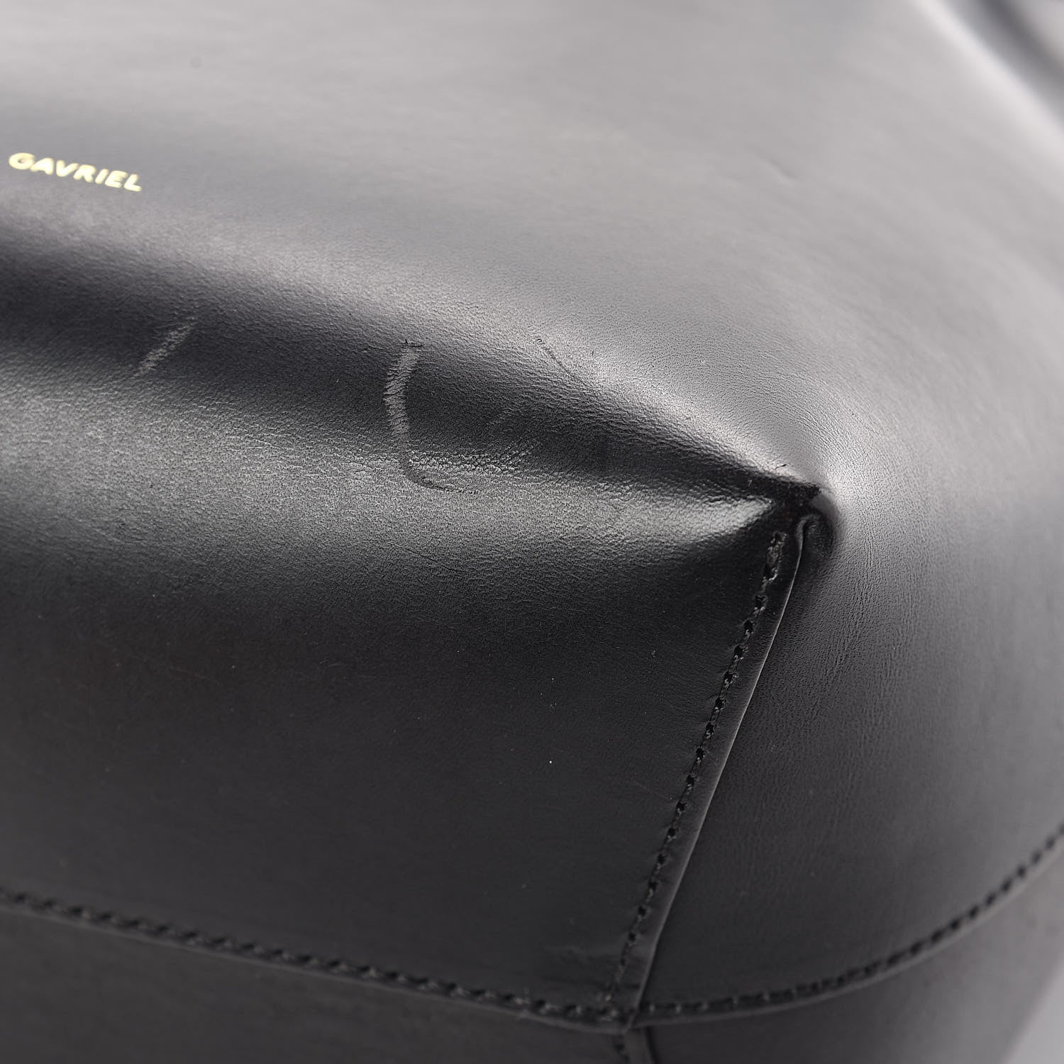 Mansur Gavriel Vegetable Tanned Calfskin Mini Bucket Bag Black Flamma 9 of 10