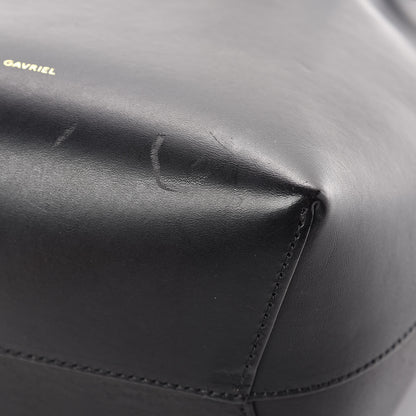 Mansur Gavriel Vegetable Tanned Calfskin Mini Bucket Bag Black Flamma 9 of 10