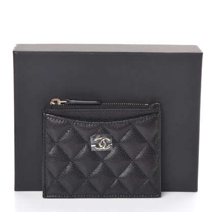 Chanel Caviar Quilted CC Zip Card Holder Black 8 of 8
