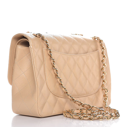 Chanel Caviar Quilted Jumbo Double Flap Beige Clair 3 of 8